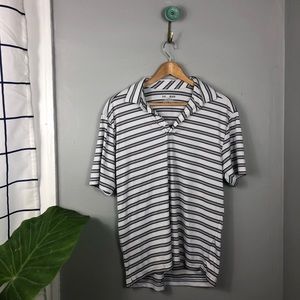 Under Armour Black & White Striped Polo